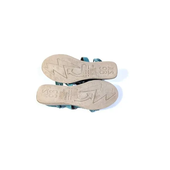 A.S. 98 Womens Sandals 'Labo' Emerald Green Leather Platform Sandals  Sz…
