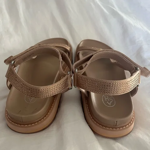 ASH Sandals Rhinestone Straps Color Nude EU Size 41 US Size 10.5 UGOSTRASS01 New