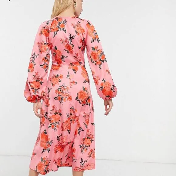 ASOS Design Pink Floral Maxi - Size 4