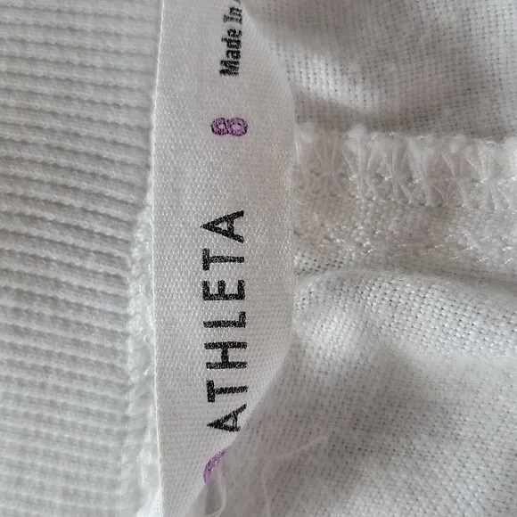 Athleta 100% Linen Pull On Drawstring Shorts White Size 8