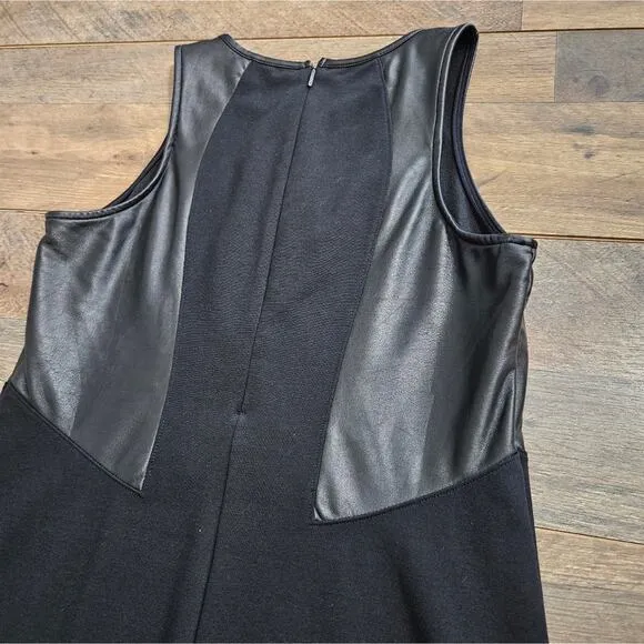 Athleta Ponte On the Town Faux Leather Sleeveless Midi Dress Small