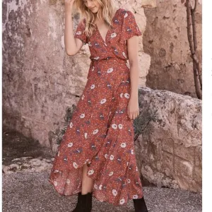 Auguste The Label Valentina Fiesta Floral Wrap Maxi Dress Size 6/Medium