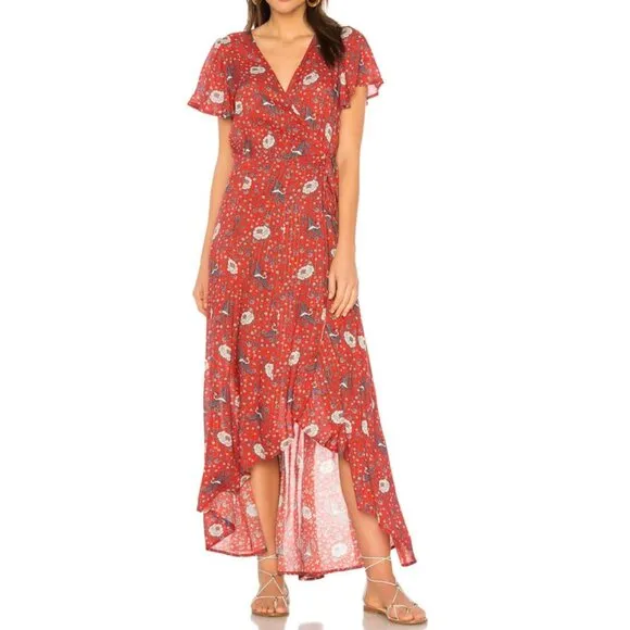 Auguste The Label Valentina Fiesta Floral Wrap Maxi Dress Size 6/Medium