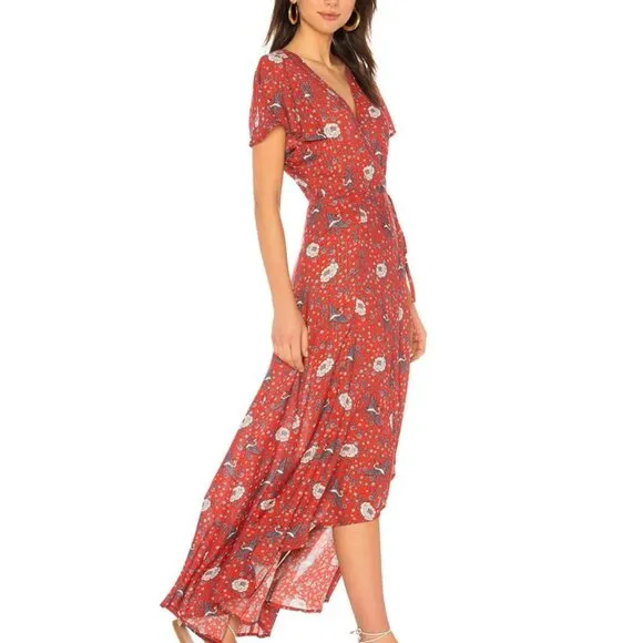 Auguste The Label Valentina Fiesta Floral Wrap Maxi Dress Size 6/Medium