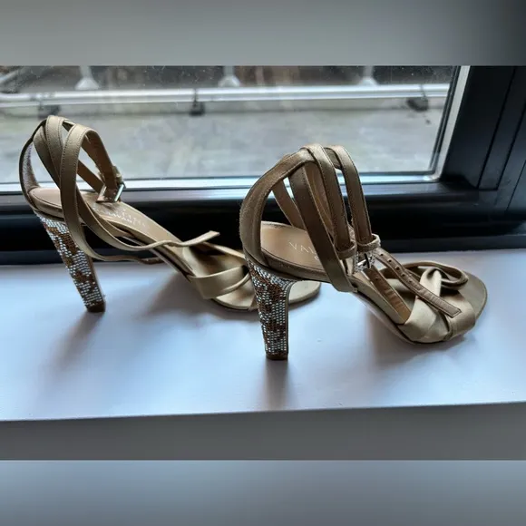 AUTHENTIC VALENTINO GARAVANI Satin Crystal Embellished Heeled Sandals