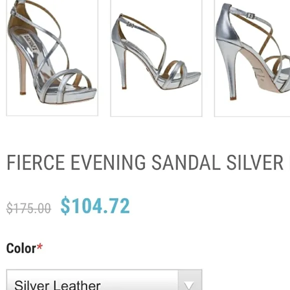 Badgley Mischka Fierce Ankle Strap Silver/Gold Heeled Sandals - 8.5
