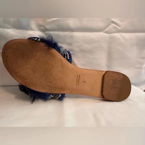 Badgley Mischka | Fortune | Embellished | feather beads rhinestone | 9 | sandals