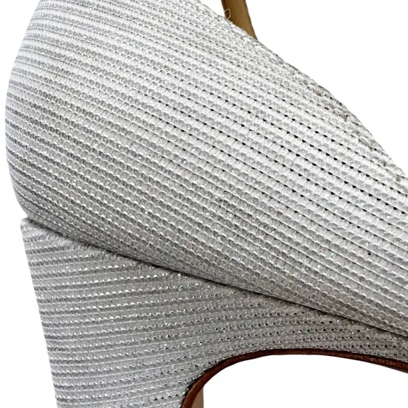 Badgley Mischka Jackie Jeweled Silver Glitter Sandal Wedding Formal Size 8 NWT