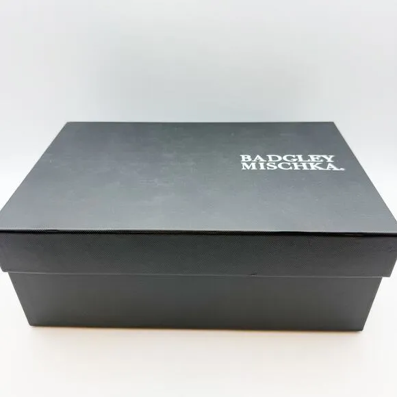 Badgley Mischka Women's Cady Sandals 9.5 Silver Leather Square Toe High Heel NIB