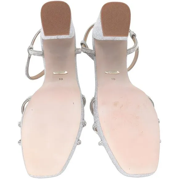Badgley Mischka Women's Frida Heeled Sandal, Silver, Size 10