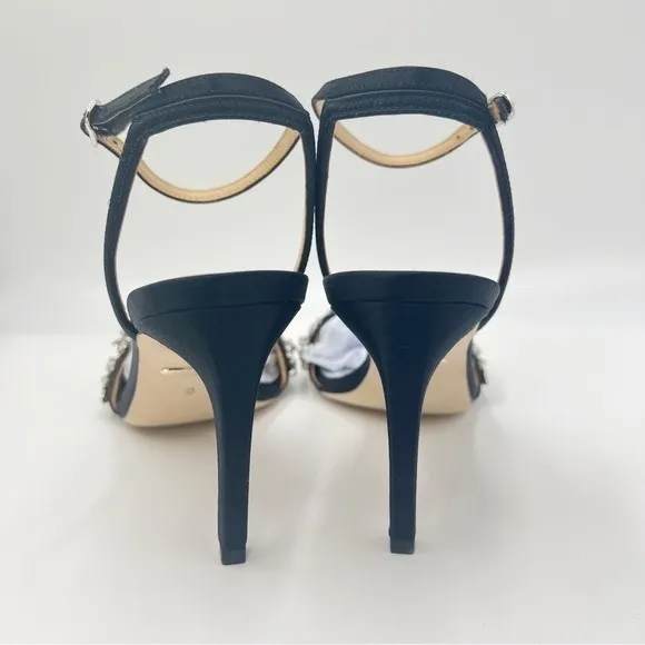 Badgley Mischka Women's Rider MP5921 Black Jeweled Dress Sandals Heels 6 NEW