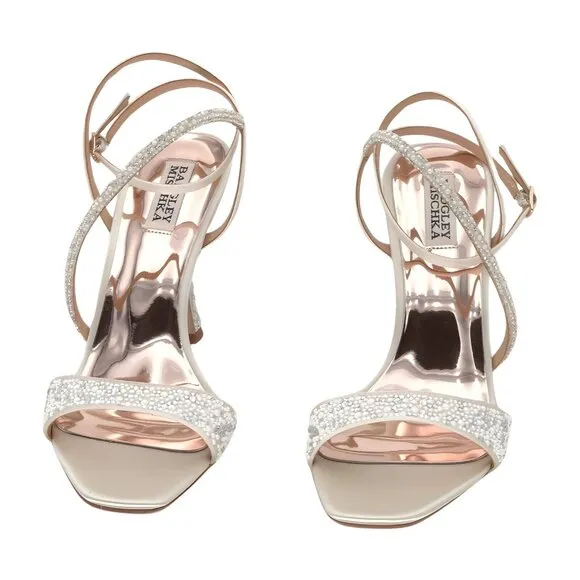 Badgley Mischka Women's Sally Heeled Sandal, Ivory, Size 9