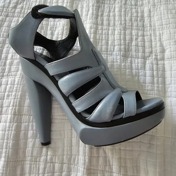 Balenciaga | Auth Wooden Heel Platform Sandals 7