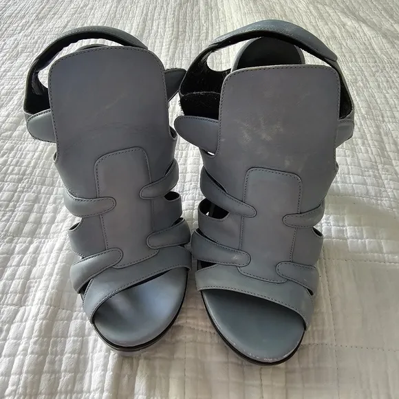 Balenciaga | Auth Wooden Heel Platform Sandals 7