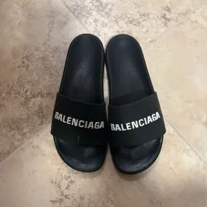 Balenciaga Black Sandals Pool Slides Size Men US 11 Used