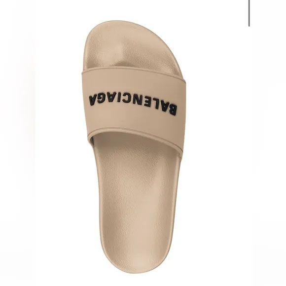 Balenciaga pool slide sandals in beige. Size 10 never worn