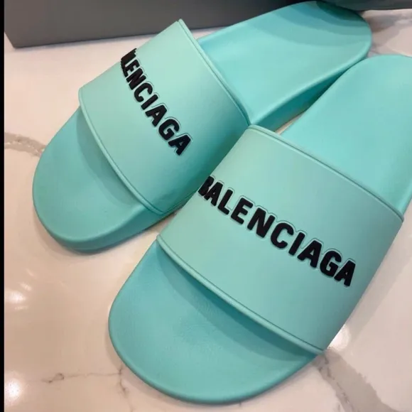 Balenciaga Women's Logo Pool Slides Sandals 10 US /40 EU