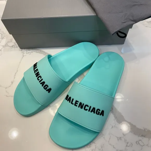 Balenciaga Women's Logo Pool Slides Sandals 10 US /40 EU
