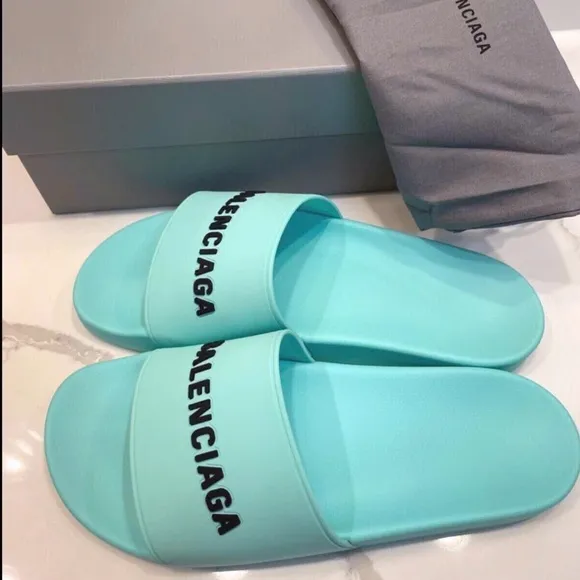 Balenciaga Women's Logo Pool Slides Sandals 10 US /40 EU