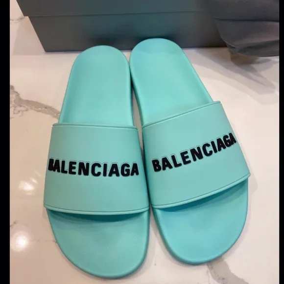 Balenciaga Women's Logo Pool Slides Sandals 10 US /40 EU