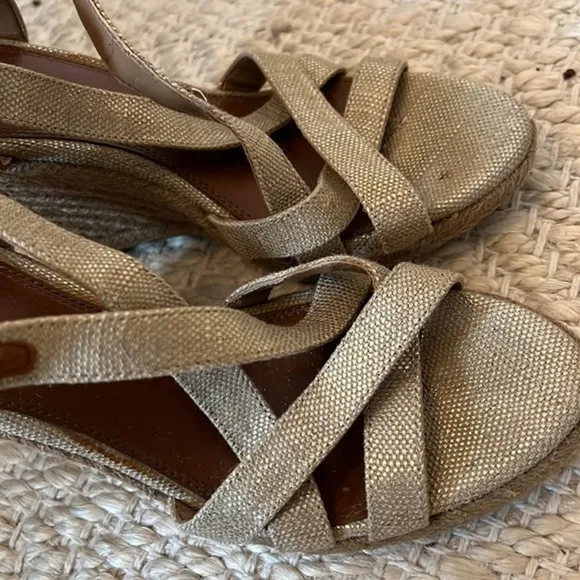 BANANA REPUBLIC CORK AND LEATHER WEDGE SANDALS- SIZE 5.5