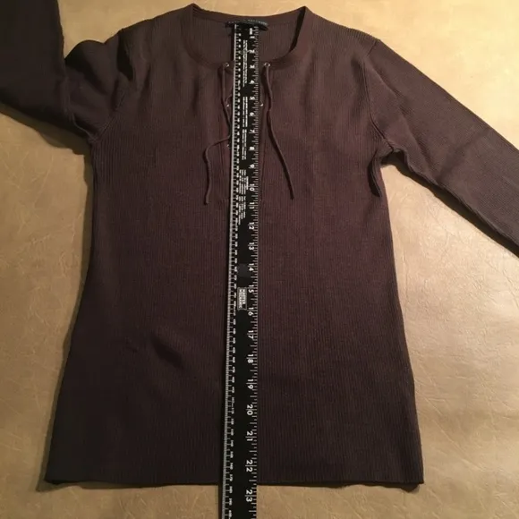 BANANA REPUBLIC Silk Blend SPRING SUMMER Henley Pullover SWEATER, BROWN, Size M