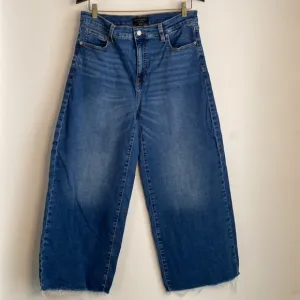 Banana Republic Women's High Rise Wide Leg Raw Hem Crop Jeans Size 30/10