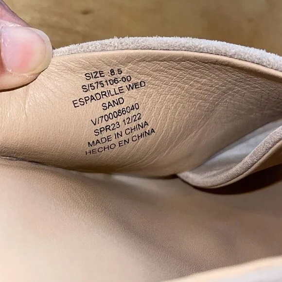 Banana Republic Womens Espadrille Wedge Sandals Tan Size 8.5