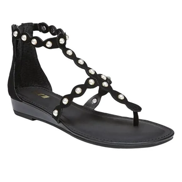 Bar III Women’s Theresa Strappy Gladiator Flat Sandals Black Size 7