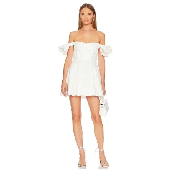 Bardot Sigma Mini Dress in Orchid White Size M NEW