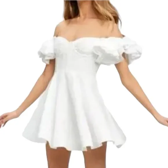 Bardot Sigma Mini Dress in Orchid White Size M NEW