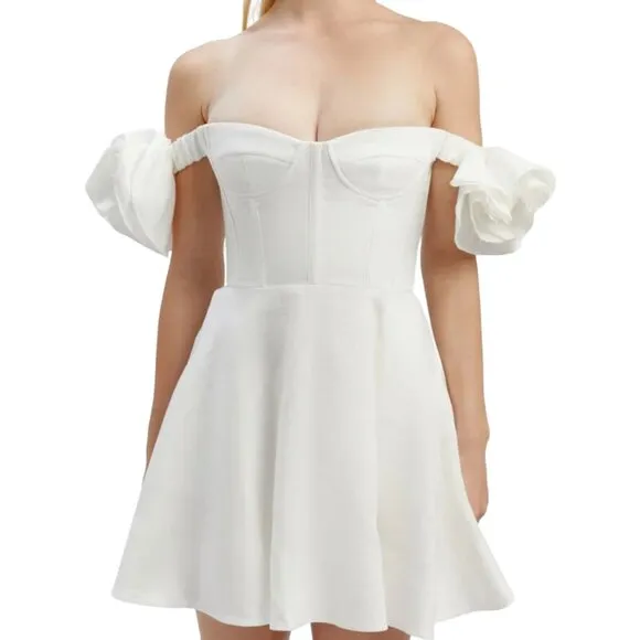 Bardot Sigma Mini Dress in Orchid White Size M NEW