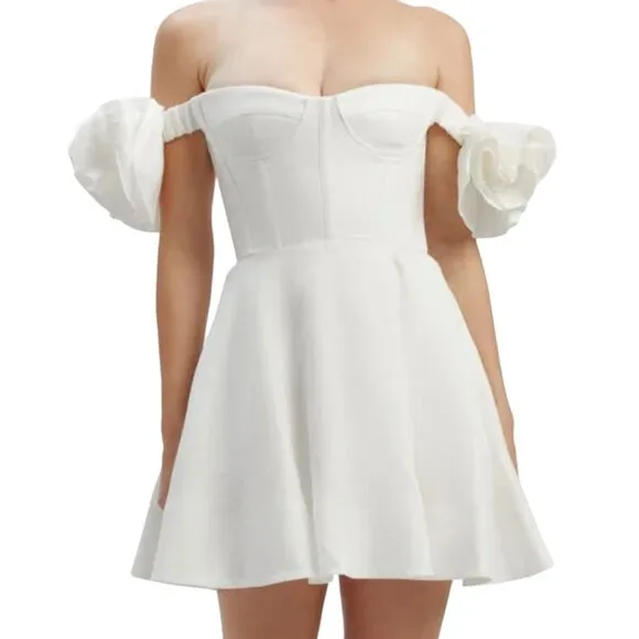 Bardot Sigma Mini Dress in Orchid White Size M NEW