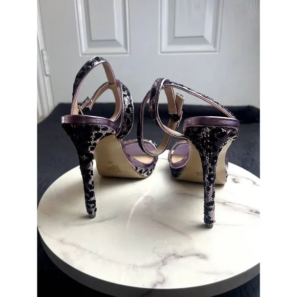 BCBGENERATION Cadence Sequin Platform Sandal Special Occassion Baddie SZ 7:NWOT