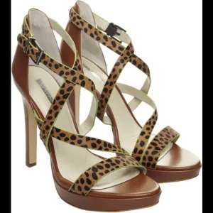BCBGeneration Crisscross Leopard Platform Sandals