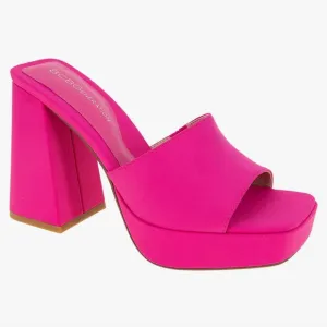 BCBGeneration Galixy Passion Pink Neo Barbie Platform Heeled Mule Sandals