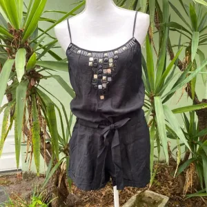 BCBGMAXAZRIA Black Romper Jumpsuit