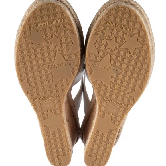 Beautiful White Jimmy Choo wedge sandals. Size 5.5 in very good condition
