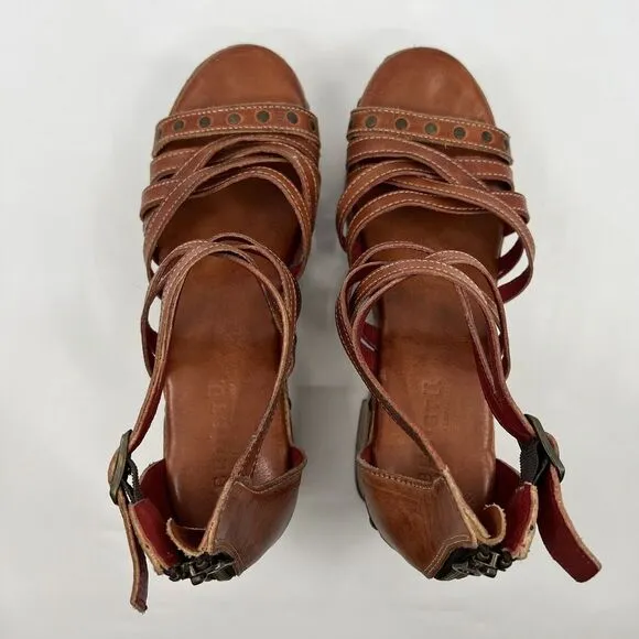 BED STU ANTONELLI CONGAC LUX PLATFORM SANDALS WOMEN 10 Wooden Leather Bohemian‎