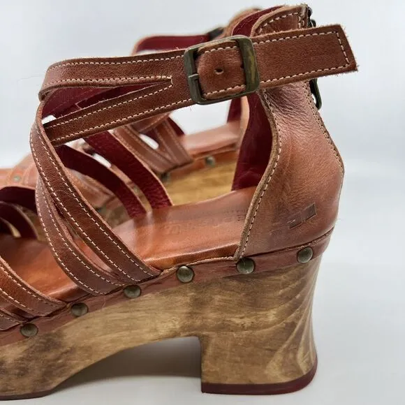 BED STU ANTONELLI CONGAC LUX PLATFORM SANDALS WOMEN 10 Wooden Leather Bohemian‎