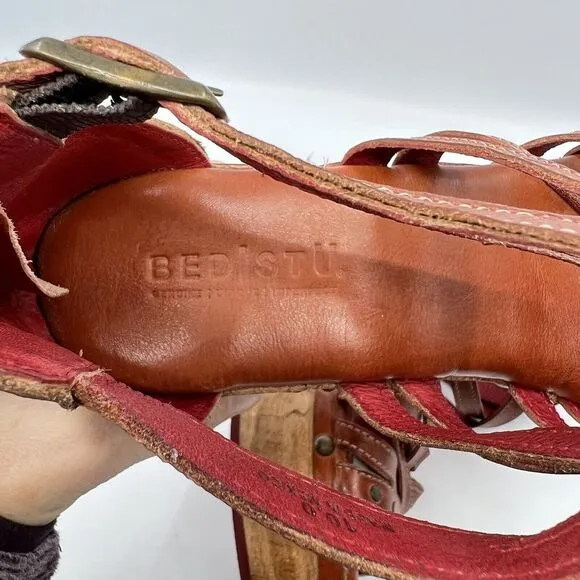 BED STU ANTONELLI CONGAC LUX PLATFORM SANDALS WOMEN 10 Wooden Leather Bohemian‎