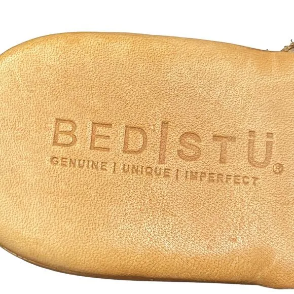 Bed Stu Women's Petra Brown Distressed Leather Wedge Sandals Size US 9