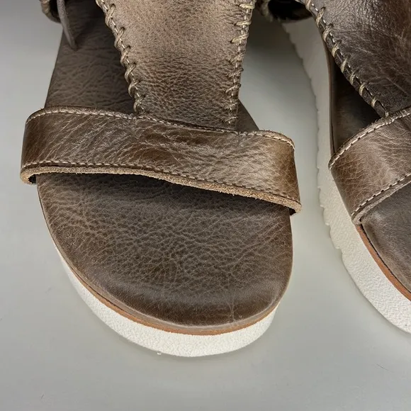 BEDISTÜ Taupe Zoe Leather Platform Sandal - Women Size 6.5 NWT