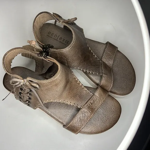 BEDISTÜ Taupe Zoe Leather Platform Sandal - Women Size 6.5 NWT