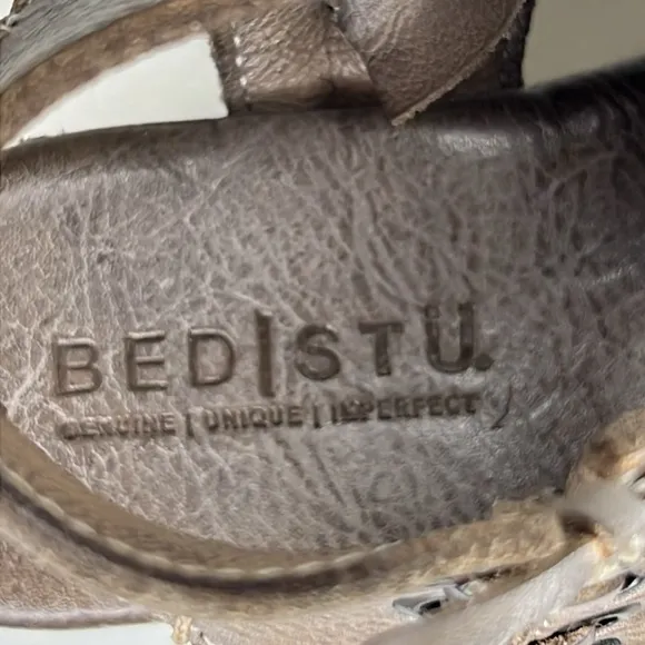 BEDISTÜ Taupe Zoe Leather Platform Sandal - Women Size 6.5 NWT