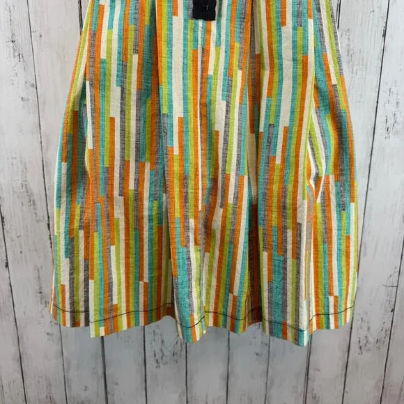Beebop &amp; Wally NYC Multi Stripe Zoe Cotton Dress Strapless Sundress Size Medium