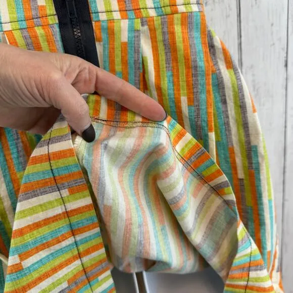 Beebop &amp; Wally NYC Multi Stripe Zoe Cotton Dress Strapless Sundress Size Medium