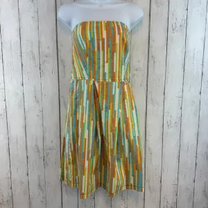 Beebop &amp; Wally NYC Multi Stripe Zoe Cotton Dress Strapless Sundress Size Medium
