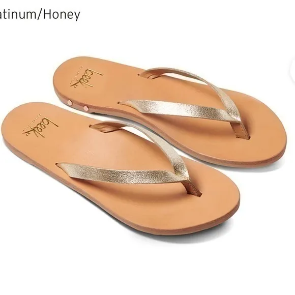 Beek Seabird Flip Flop size 12 gold think sandals