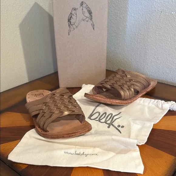 Beek Swallow Sandals in Metallic Bronze